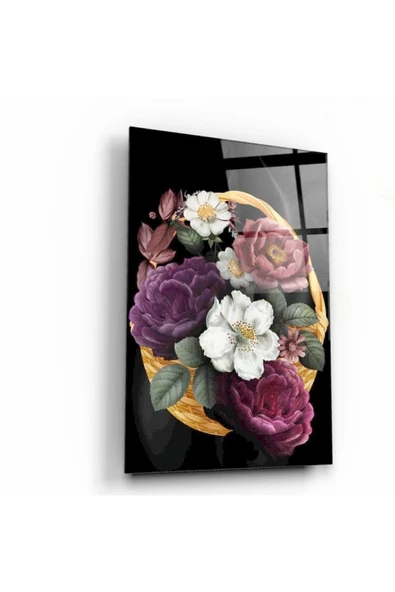 Çiçek Dekoratif ve Modern Cam Tablo