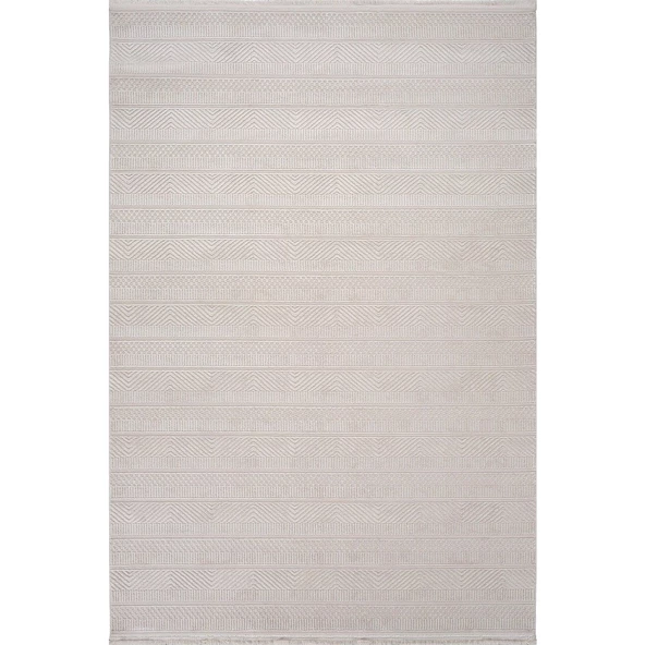 KARİZMA - 02811B - BEJ BEYAZ HALI 100X200 ürün görseli