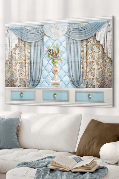 Pembe Laleler 3d | Çiçek Temalı Dekoratif ve Modern Cam Tablo | 50x70 Cm ürün görseli 1