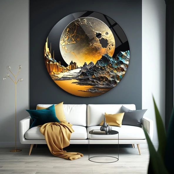 Issız Şehir Temalı Sanatsal Dekoratif ve Modern Cam Tablo - Resim 2