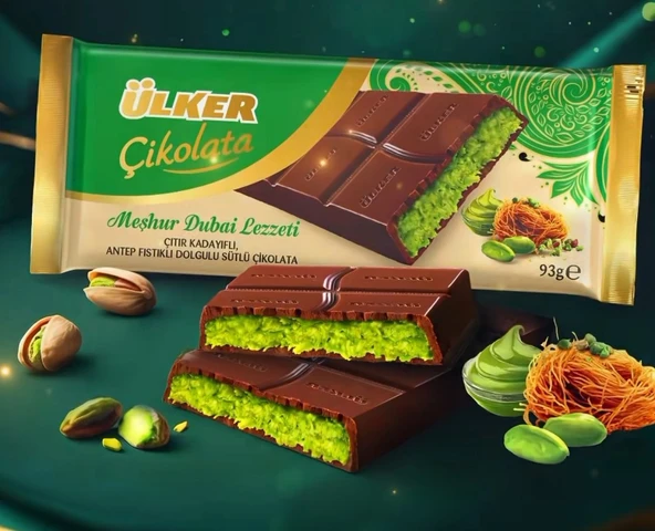 Ülker Meşhur Dubai Lezzeti Dubai Çikolatası 93 gr x 12 Adet - 4
