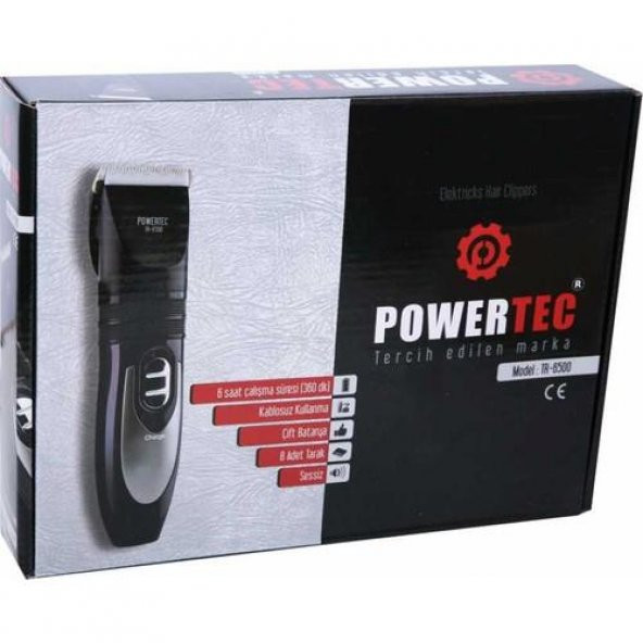 Powertec Tr-6500  süper Şarjlı Saç Sakal Kesme Tıraş Makinesi 2  Bataryalı Sessiz 4 - 3