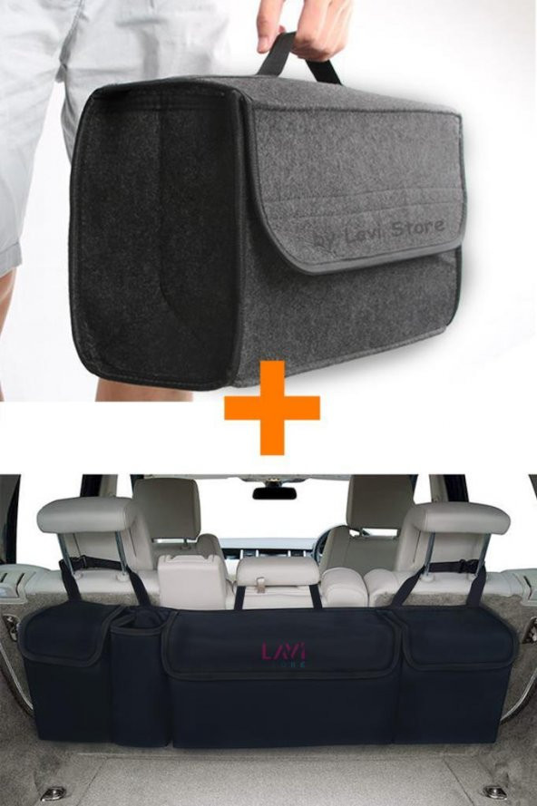 Araba Koltuk Arkası Bagaj Organizer + Oto Eşya Düzenleyici Çanta Araç Set-22