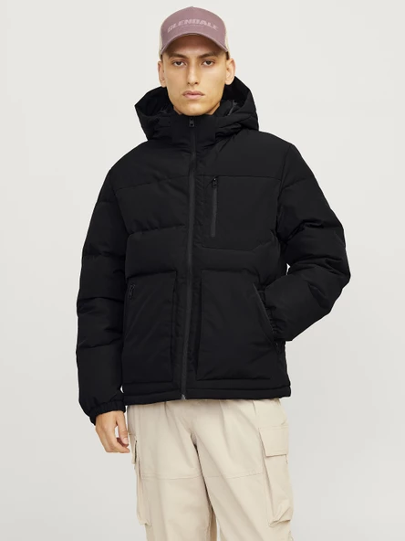 JACK JONES Erkek Rüzgar Geçirmez Kapüşonlu Mont 12258416