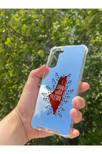 Samsung S21 Plus Uyumlu Aynalı Filistin Desenli Darbe Kamera Korumalı Silikon Telefon Kılıfı - 2