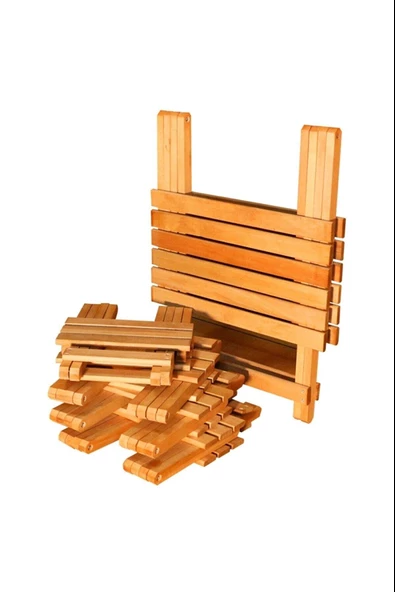 Ahşap Katlanır Piknik Masası Takımı - Ahşap Katlanabilir Masa ve Tabure - 9