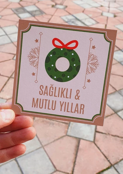 Yılbaşı tebrik kartı 4 lü -türkçe- Yeni yıl hediye kartı - Yılbaşı kartı - yeni yıl tebrik kartı / not kartı / özel gün - 6