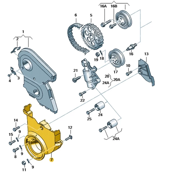 Audi A4 1995-2000 1.8T ARG Triger Kayışı Alt Kapağı 058109175B - 2