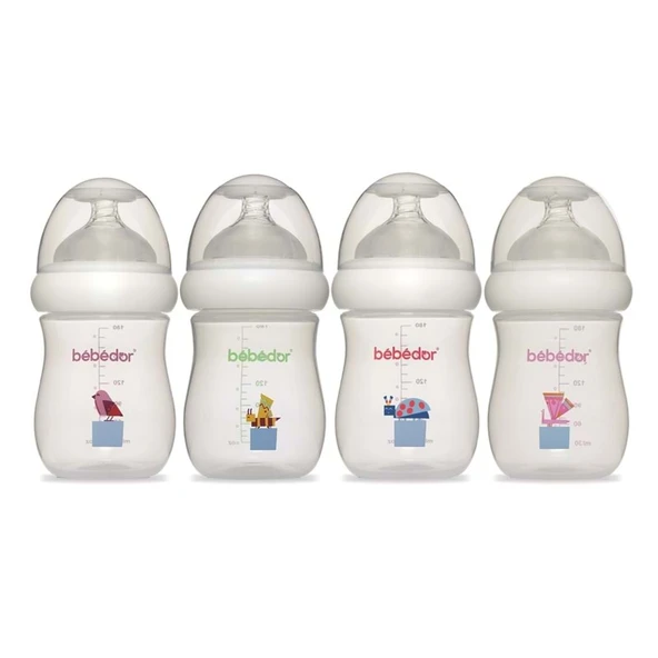Bebedor Desenli Geniş Ağızlı PP Biberon 260ML (Kod:98322) Seçenekli - 1