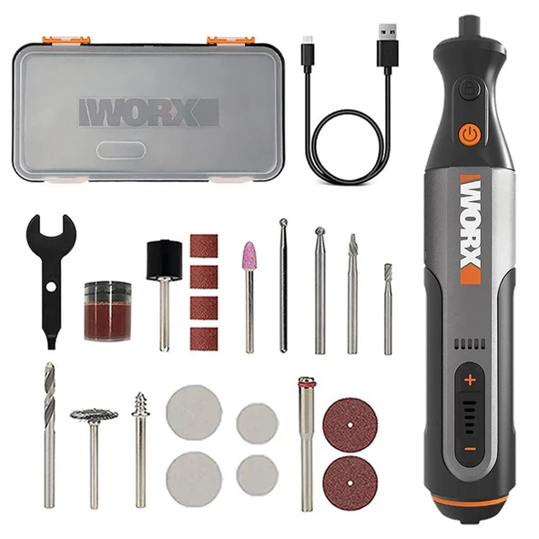 WORX WX106 8Volt Kalem Tipi Devir Ayarlı Profesyonel Gravür Makinesi + 21 Parça Aksesuar - 4