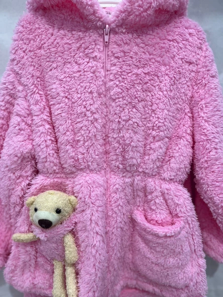 uğurböceğiçocuk Ayıcık Cepli Welsoft Kapuşonlu 2'li Takım 6030 - 6