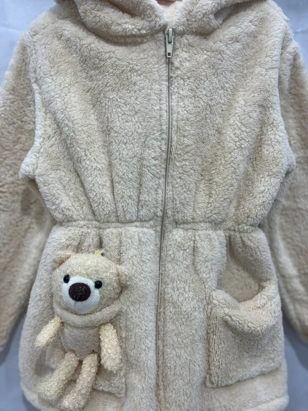 uğurböceğiçocuk Ayıcık Cepli Welsoft Kapuşonlu 2'li Takım 6030 - 10