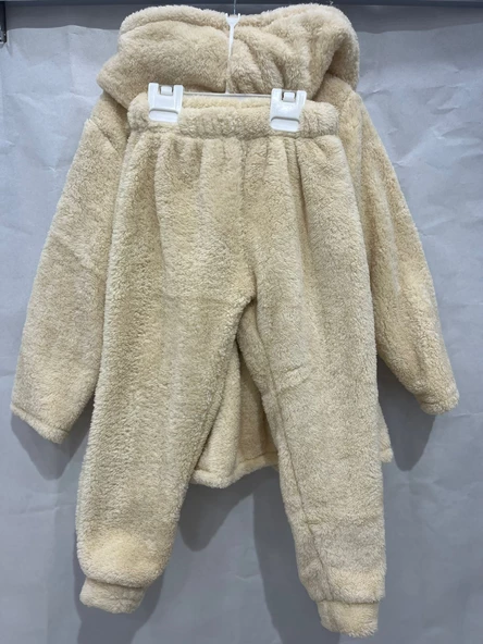 uğurböceğiçocuk Ayıcık Cepli Welsoft Kapuşonlu 2'li Takım 6030 - 12