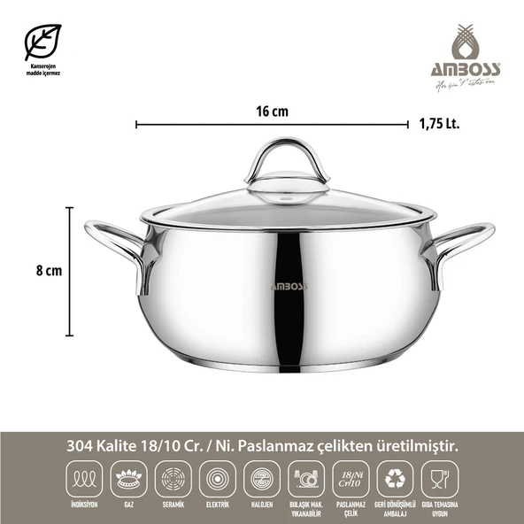 12 Parça Star Prime Paslanmaz Çelik Tencere Seti & Çelik Saklama Kabı - Resim 3