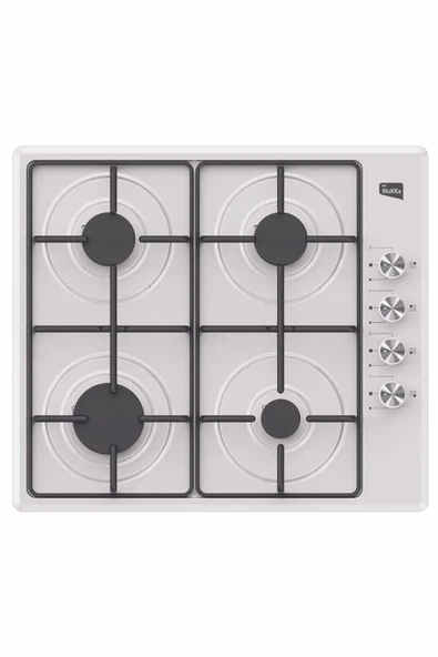 mukka Doğalgaz (NG) Uyumlu 4 Gözlü Emaye Gaz Kesme Emniyetli Otomatik Çakmaklı Beyaz Ocak - Resim 2