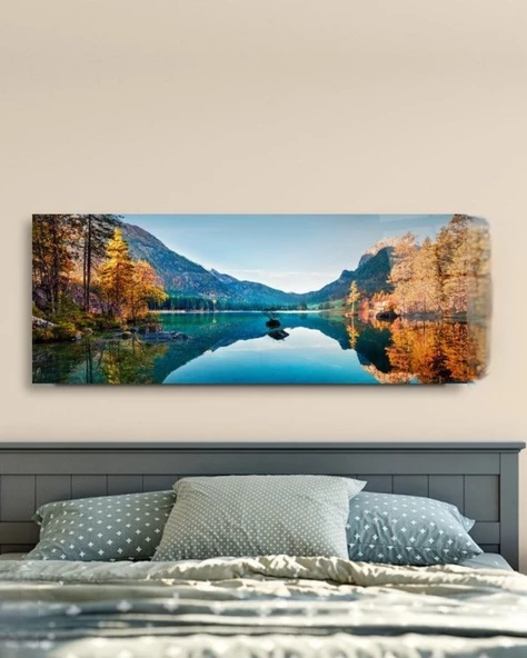 Eşsiz Manzara Sanatsal Dekoratif ve Modern Cam Tablo ürün görseli