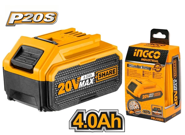 İngco Li-ion Akü 20V 4.0Ah ING-FBLI2002