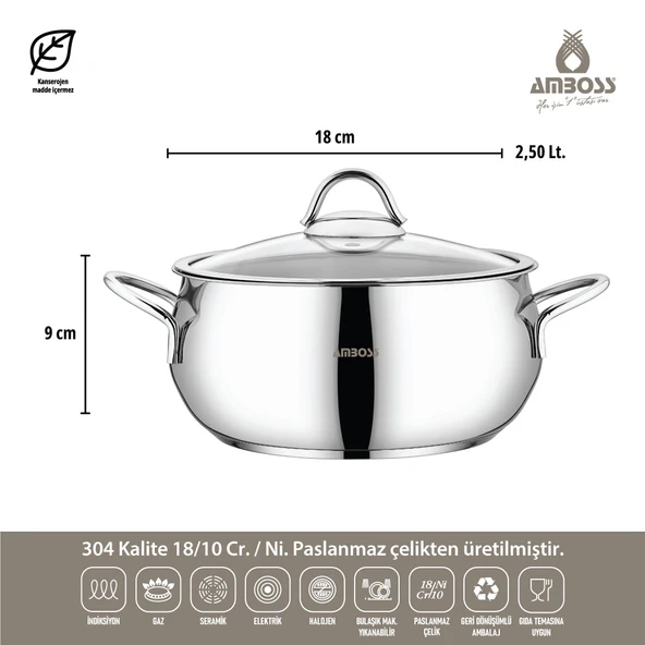 12 Parça Star Prime Paslanmaz Çelik Tencere Seti & Çelik Saklama Kabı - Resim 4