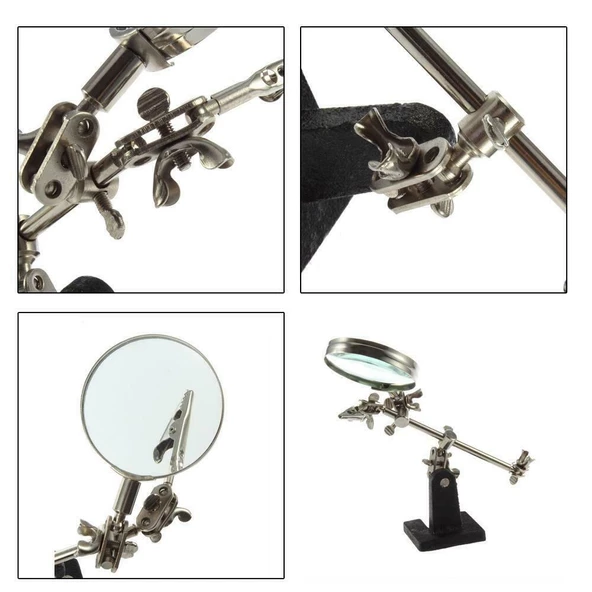 Çok Fonksiyonlu Çift Kollu Ayarlanabilir Tamir Büyüteç Seti - 3