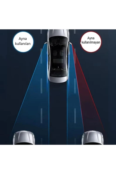 Araç Araba Kör Nokta Aynası Dış Dikiz Ilave Kolay Görüş Krom Gümüş Yuvarlak Ayarlanabilir - 5