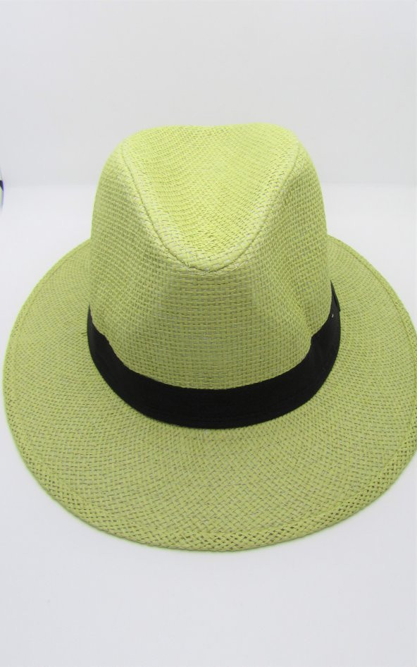 GENİŞ KENARLI YEŞİL RENK FÖTR ŞAPKA