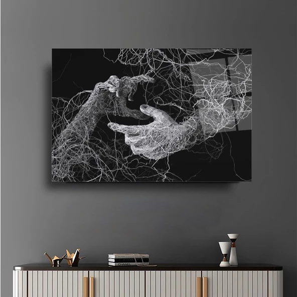 Kökleşen Sevgi Temalı Sanatsal Dekoratif ve Modern Cam Tablo ürün görseli