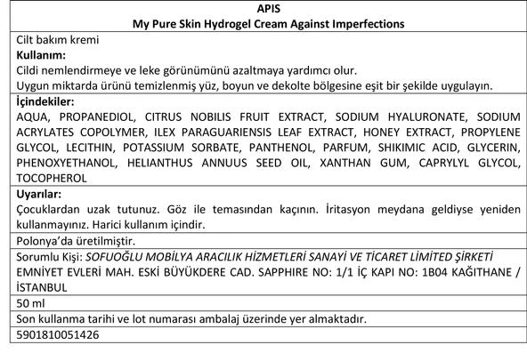 Hydrogel Krem Sivilce Karşıtı - MY PURE SKIN- 50 Ml - 4