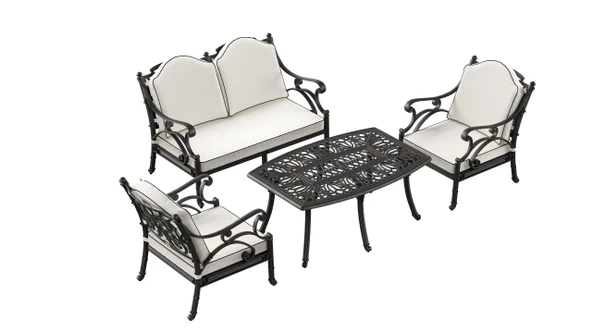 Bodrum Model Plastik Ferforje Görünümlü Oturma Grubu Bahçe, Balkon Takımı - 3