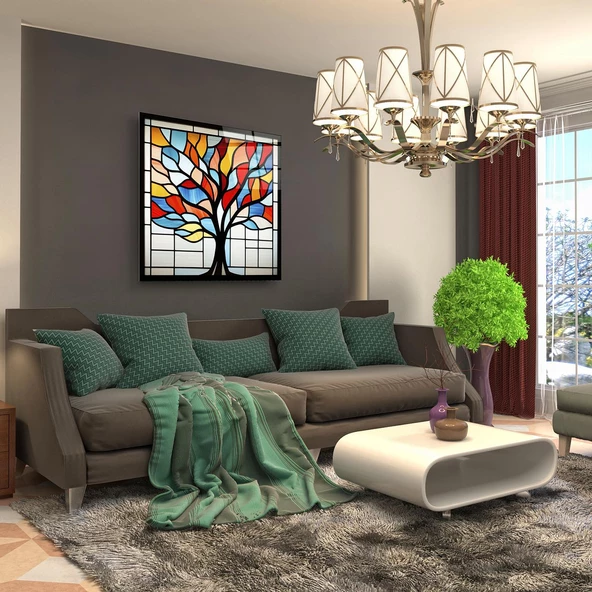 Renkli Dekoratif ve Modern Cam Tablo ürün görseli