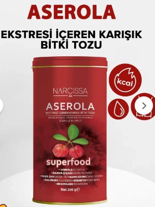 Narcissa Aserola Ekstresi içeren Karışık Bitki Tozu 200gr