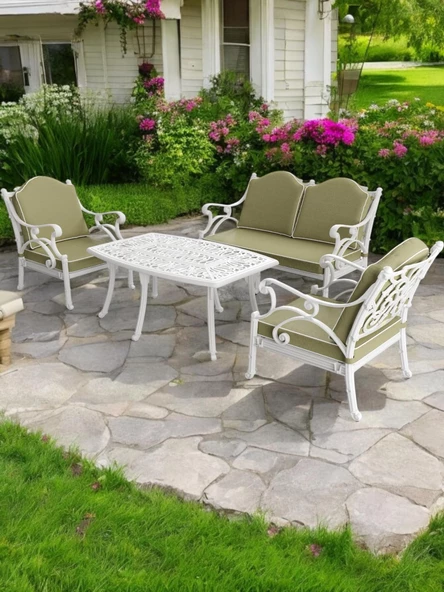 Bodrum Model Plastik Ferforje Görünümlü Oturma Grubu Bahçe, Balkon Takımı - 2