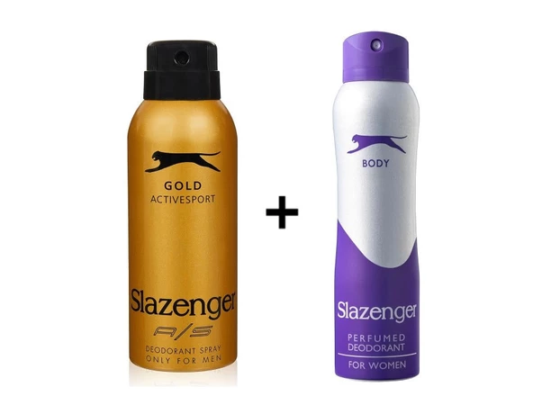 Slazenger Mor Kadın Sprey Deodorant 150 Ml+Slazenger Activesport Gold Erkek Sprey Deodorant 150 Ml--2'li Set