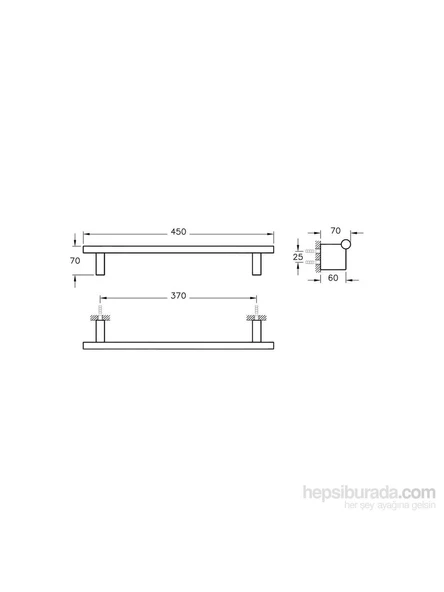 VitrA Diagon A44432 Uzun Havluluk Krom - 2