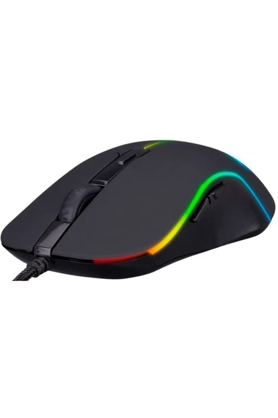 Usb Siyah 7 Tuşlu Ledli 6400 Dpi Gaming Oyuncu Mouse