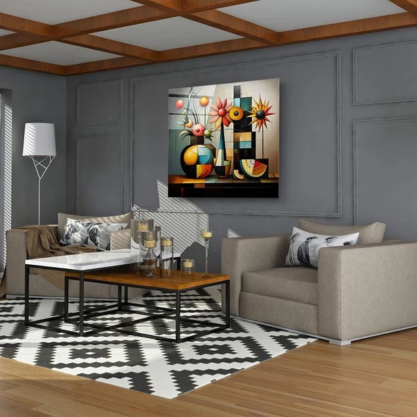 Vazo Karpuz Sanatsal Dekoratif ve Modern Cam Tablo ürün görseli