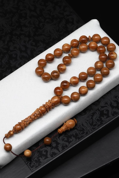 İmame Oymalı Kuka Ağacı Tesbih 10 mm Küre Kesim