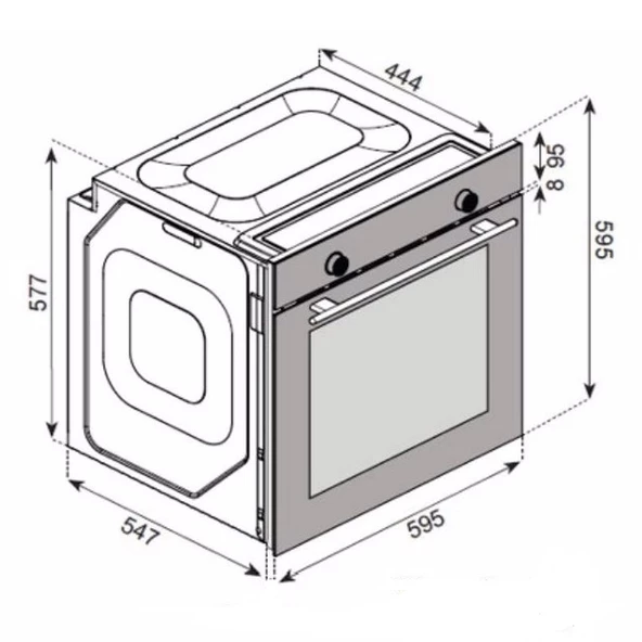 Uğur UAF 6011D BCPET Fry Art Beyaz Ankastre Fırın - 2