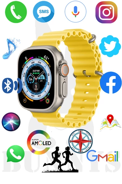 Omix X500 Uyumlu Akıllı Saat HK8 PROMAX Watch 8 Ultra 49MM AMOLED EKRAN