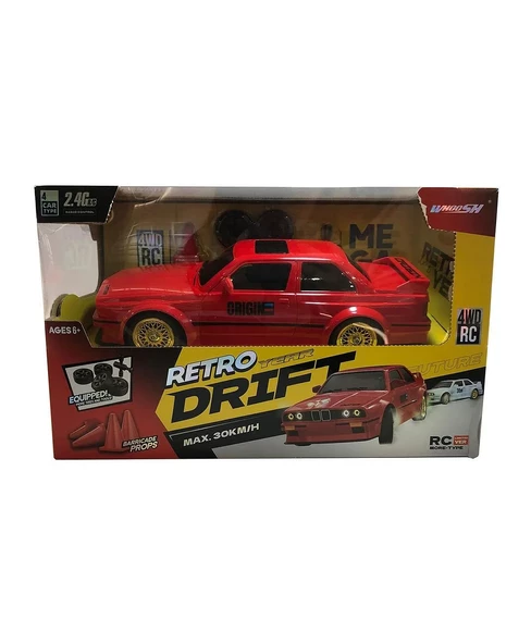 Retro Drift 1:16 Ölçek 2.4G RC Araba 7.4V Lithium Şarj Edilebilir Harika Drift
