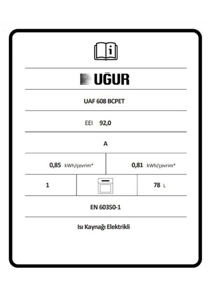 Uğur UAF 608 BCPET Beyaz Ankastre Fırın - 4