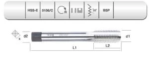 EVAR  HSS-E DIN 5156/C  MAK.KLVZ.G 1/2"X14