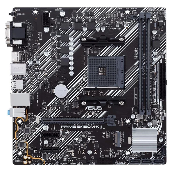 ASUS PRIME B450M-K II DDR4 4400MHz AM4 Micro ATX Anakart - Resim 2
