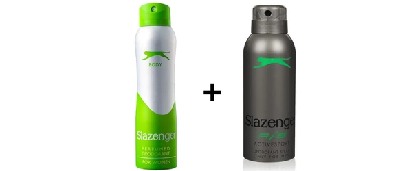 Slazenger Yeşil Kadın Sprey Deodorant 150 Ml+Slazenger Activesport Yeşil Erkek Sprey Deodorant 150 Ml--2'li Set