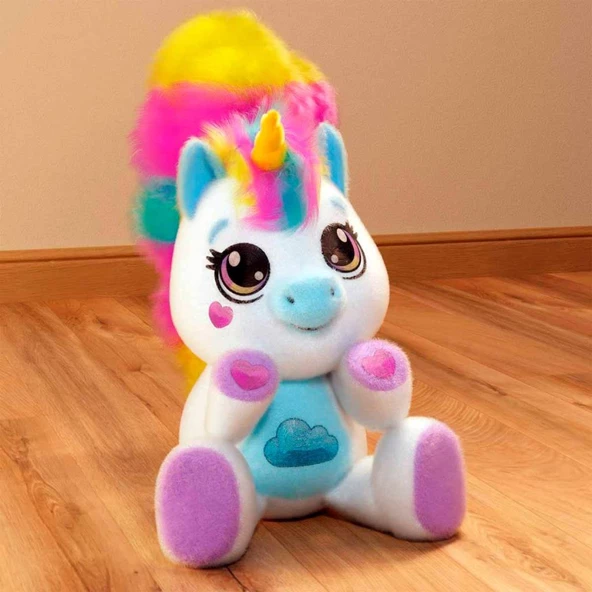 Furry Tails  Lily Sesli ve Işıklı Unicorn Peluş FURR001