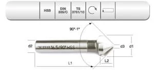 EVAR  HSS DIN 335/C    HAVŞA FREZE 25   MM-90º