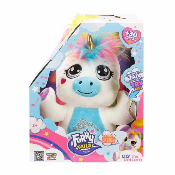 Furry Tails  Lily Sesli ve Işıklı Unicorn Peluş FURR001 - 5
