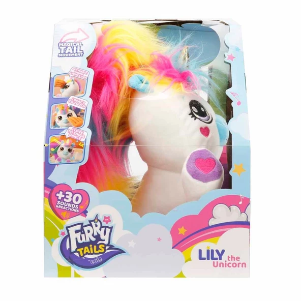 Furry Tails  Lily Sesli ve Işıklı Unicorn Peluş FURR001 - 3