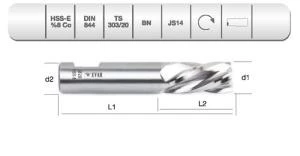 EVAR  HSSE DIN 844/BN PARMAK FREZE  28 MM KISA