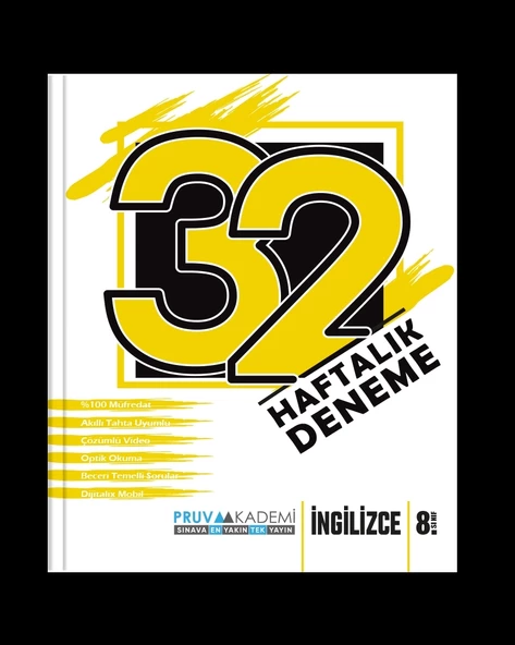 Pruva Akamemi Yayıncılık 8. Sınıf İngilizce 32 Haftalık Deneme