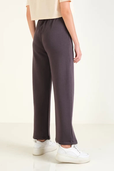 Kadın 3 İp Şardonlu Eşofman Altı Füme - 6